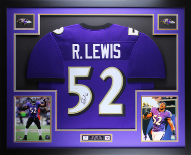 RAY LEWIS PURPLE BALTIMORE RAVENS SIGNED AUTOGRAPHED CUSTOM JERSEY JSA COA