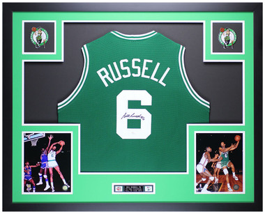 Boston Celtics Bill Russell Autographed Framed Green Jersey JSA Stock  #206951 - Mill Creek Sports