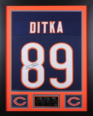 Mike Ditka Autographed and Framed White Bears Jersey