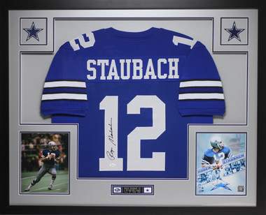 Roger Staubach Framed Signed Jersey JSA Autographed Dallas Cowboys