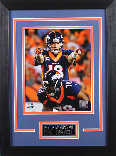 Custom framed Peyton Manning Denver Broncos jersey with