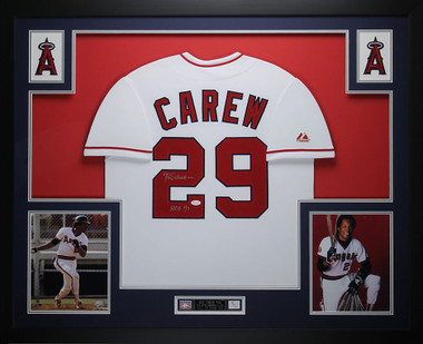 Rod Carew Autographed Signed Framed Minnesota Twins Jersey JSA 