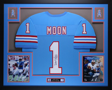 Athlon Sports Warren Moon signed Houston Oilers 16x24 Photo #1 w/ HOF 06  Custom Framing– COA (Exclusive Oiler Team Image)