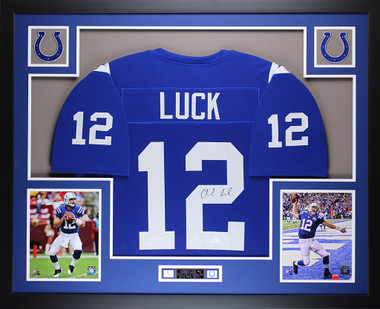 Andrew Luck Indianapolis Colts Blue #12 Jersey Facsimile Autograph – Sports- Autographs.com