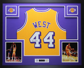 Jerry West Autographed and Framed Los Angeles Lakers Jersey