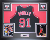 Dennis Rodman Autographed and Framed Chicago Bulls Jersey