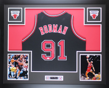 Dennis Rodman Signed Chicago Black Basketball Jersey (JSA) — RSA