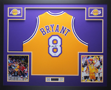 Kobe Bryant Autographed and Framed Purple Lakers Jersey