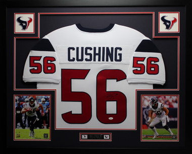 Brian Cushing Autographed and Framed White Texans Jersey