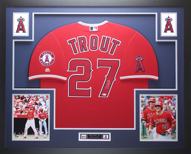 Mike Trout Autographed and Framed White Angels Jersey