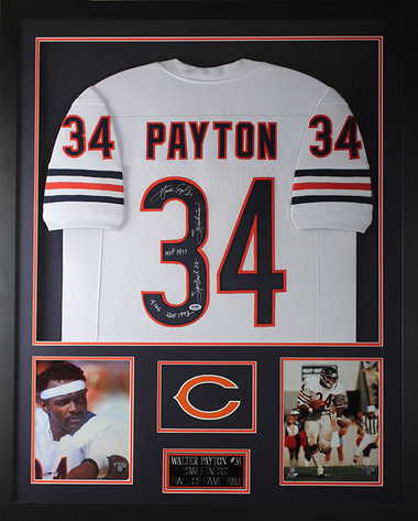 Walter Payton Autographed and Framed White Bears Jersey – Super