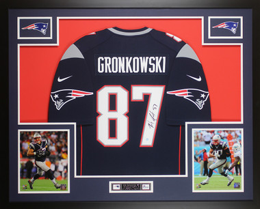 Rob Gronkowski Signed 35x43 Custom Framed Jersey Display (Radtke)