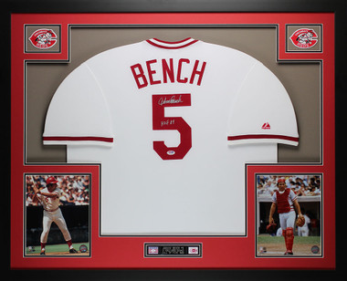 Johnny Bench HOF 1989 Signed Authentic Cincinnati Reds Jersey PSA DNA COA