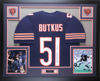 Dick Butkus Chicago Bears Signed Autograph Blue Custom Jersey JSA