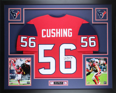 Brian Cushing Autographed and Framed Red Texans Jersey