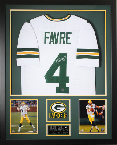 Packers Brett Favre Impact Jersey Framed Photo