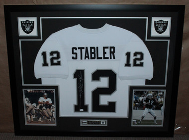 Ken Stabler Autographed Framed Raiders Jersey