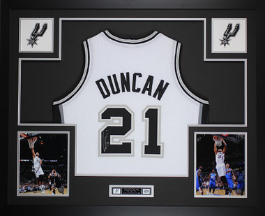  Tim Duncan Autographed San Antonio Spurs Jersey Framed