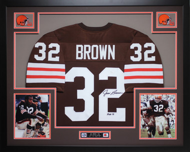 Jim Brown Cleveland Browns Autographed Brown Jersey w/ HOF Inscription -  JSA Authentic