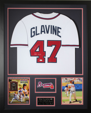 Autographed/Signed TOM GLAVINE Atlanta Blue Baseball Jersey JSA