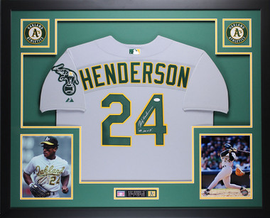 Rickey Henderson Autographed Signed Framed Oakland A's -  Norway