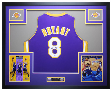 FRAMED KOBE BRYANT #8 AUTOGRAPHED JERSEY WITH COA