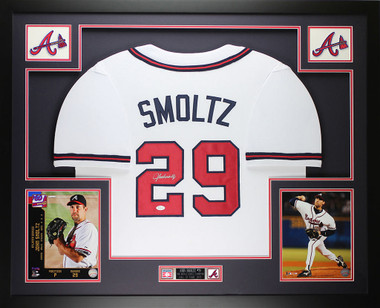 Autographed/Signed John Smoltz Atlanta Blue Baseball Jersey JSA COA