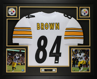 Press Pass Collectibles Steelers Antonio Brown Signed 10/27/2013 Game used Nike White Home Jersey