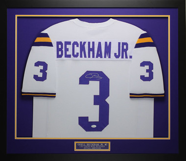 ODELL BECKHAM JR. SIGNED AUTOGRAPHED PURPLE PRO STYLE JERSEY LSU