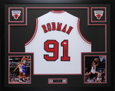 Dennis Rodman Autographed and Framed Chicago Bulls Jersey