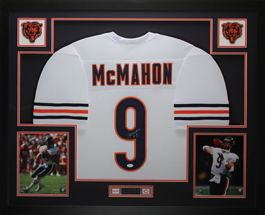 Jim McMahon Autographed and Framed White Bears Jersey