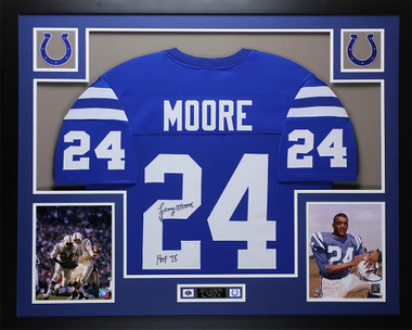 Lenny Moore Baltimore Colts Autographed Stats Jersey COA JSA Witness