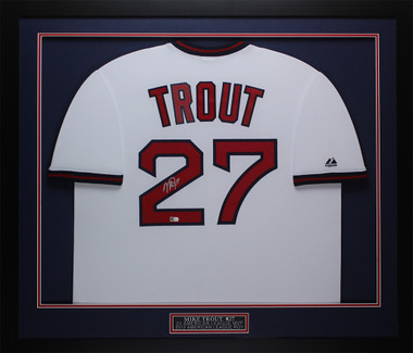 Mike Trout Autographed and Framed Red Angels Jersey