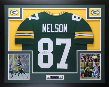 Jordy Nelson Autographed and Framed Green Bay Packers Jersey