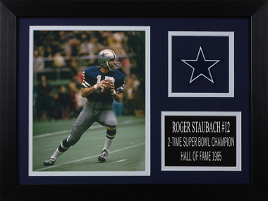 Roger Staubach Signed Custom Light Blue Football Jersey — TSE Dallas