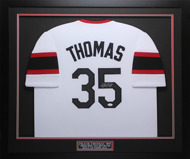 Autographed/Signed Frank Thomas Chicago Black Baseball Jersey JSA