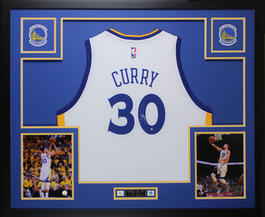 Steph Curry Signed Framed Authentic Warriors Rookie Throwback