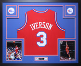 Allen Iverson Autographed and Framed Philadelphia 76ers Jersey