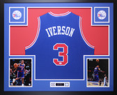 Allen Iverson Autographed and Framed Philadelphia 76ers Jersey