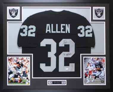 Marcus Allen Autographed Framed Raiders Jersey