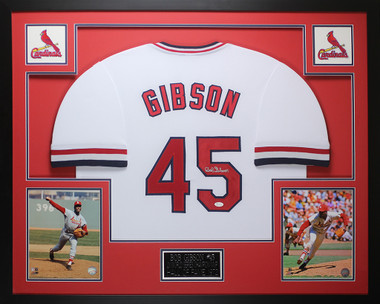 Bob Gibson St. Louis Cardinals Hof Signed Auto Majestic Jersey Tee