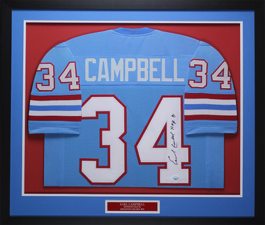 Earl Campbell Autographed Signed Framed Houston Oilers Jersey 