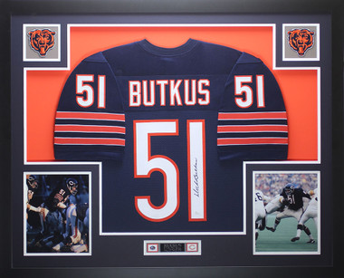 Dick Butkus Signed Custom Framed Jersey Display (JSA)