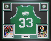 Larry Bird Autographed and Framed Boston Celtics Jersey