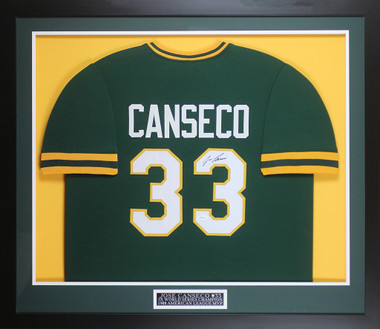 Jose Canseco Autographed Pro Style Green/Yellow Baseball Jersey