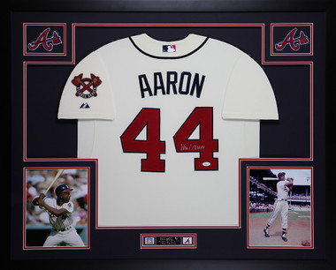 Hank Aaron Signed Jersey Braves - COA JSA