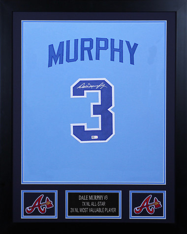 Dale Murphy Autographed Blue Atlanta Braves Jersey - Beautifully