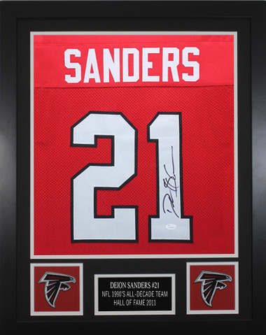 Deion Sanders Signed Jersey - JSA Witnessed - Atlanta Falcons Autographed -  Black