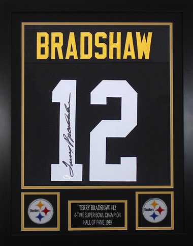 Terry Bradshaw Autographed and Framed Pittsburgh Steelers Jersey