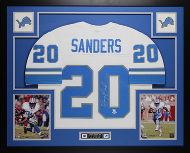 : Barry Sanders Signed PSA Lions Jersey-Official